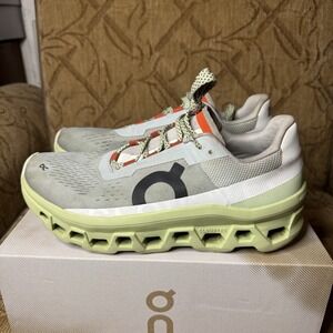 On Cloudmonster Running Shoes Women 10‎ Green Trainer Sneakers Workout Lace